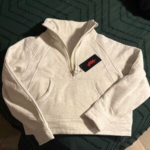 Women's Cream Half-Zip Sweatshirt